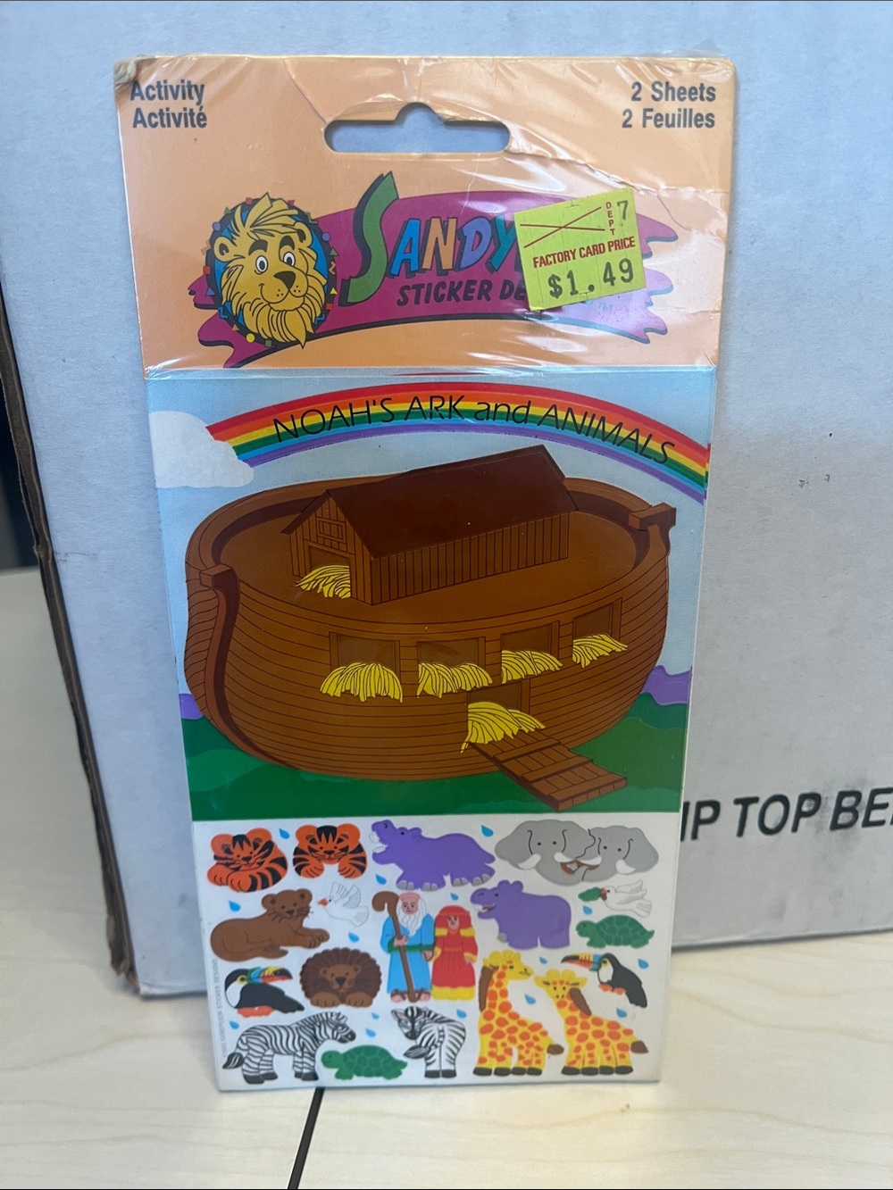 Vintage Sandy Sticker D? Noah's Ark Animal Sticker Pack - Brown/Multicolor
